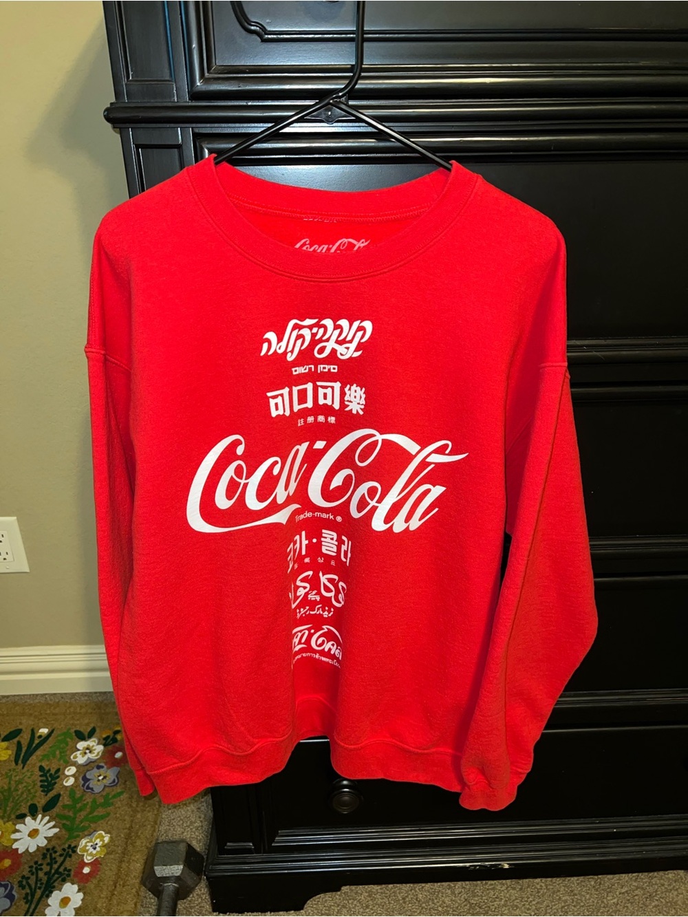 Coca Cola Bright Red Crewneck Sweatshirt with White Logo
